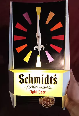 Vintage Schmidt's Of Phildelphia Light Beer Pendulum Clock C 69 Working 60s Read • $89.91