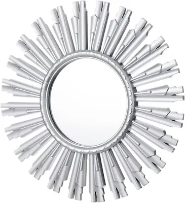 Silver Round Classic Starburst Decorative Hanging Wall Mirror Décor Hallway 40cm • £11.99