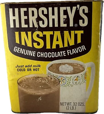 EMPTY Vintage Hershey’s Instant Genuine Chocolate Flavor Drink Mix Tin NO TOP • $24.97