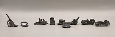 Vintage Monopoly Game Pieces Metal Ship Hat Race Car Top Hat Iron Shoe Lot(9) • $16