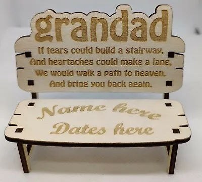 £6.45 • Buy In Loving Memory Gift Memorial Bench For Loved Ones Grandad