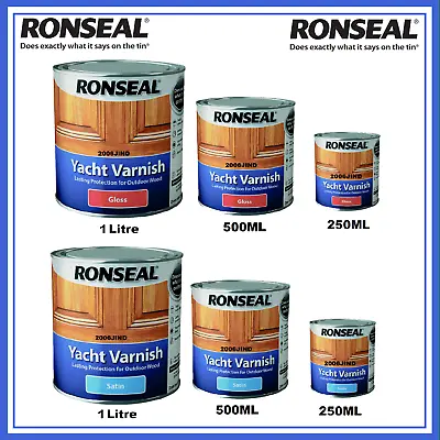 £10.77 • Buy Ronseal Yacht Varnish  Exterior Long Lasting - ALL SIZES