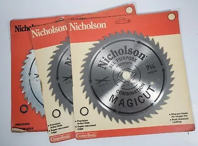 3x Vintage [NEW] Nicholson No. 80557 Circular Blade 7 1/4  Combination Magicut  • $43.99