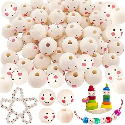 Wooden Beads For Kids' Accessories  20mm Size  Pack Of 30  Playful Accent • £5.69