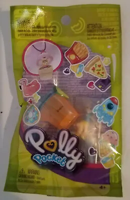 Polly W/Orange Tropical Drink Ring Polly Pocket Tiny Takeaway Charm Tiki. NEW! • $8.41