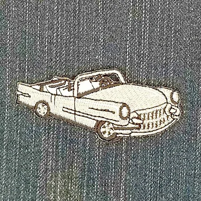 $4.50 • Buy Silver CADILLAC CONVERTIBLE 50's Car PATCH IRON-ON Embroidered NEW 1  X 3 