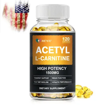 1500mg Acetyl L-Carnitine Capsules High Potency Supports Muscular Energy Support • $13.95