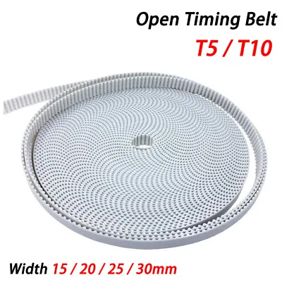 T5 / T10 Open Timing Belt Width 15/20/25/30mm Pitch 5/10mm For Pulley CNC 3D • $156.38