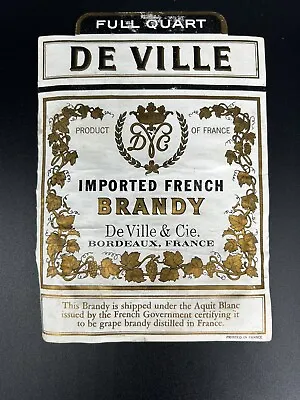 Vintage Bordeaux France De Ville & Cie FRENCH Imported BRANDY Liquor Label • $9.25