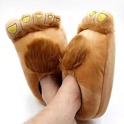 Mens Big Feet Furry Monster Adventure Slippers Novelty Women Feet Slippers • £14.23