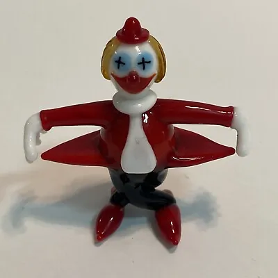 Vintage Murano Hand Made Art Glass Clown Red 2.3 Inch Figurine Circus Carnival • $39.99