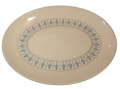 Vintage Homer Laughlin Richelieu Blue Fleur De Lis 11.5” Oval Serving Platter • $17.95