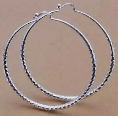 £3.99 • Buy 925 Sterling Silver Plt Drop Hoops Dangle Earrings  GIFTS 