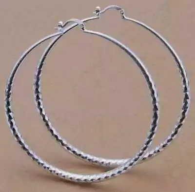 £3.99 • Buy 925 Sterling Silver Plt Drop Hoops Dangle Earrings  GIFTS 