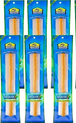 6 Pack 6  MISWAK Sticks New Natural Toothbrush Peelu Al Khair  6 Inch MIX DRY • £4.99