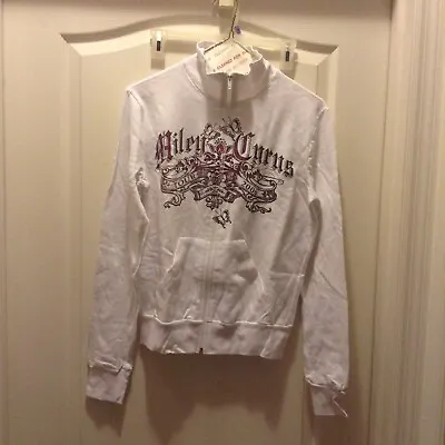 MILEY CYRUS  Banner 2006  Tour White Track Jacket Ladies Medium NEW Official • $37