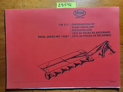 $20 • Buy Vicon Greenland CM217 Series 14067 Disc Mower Parts Manual 70.009.185