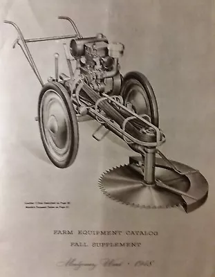 Montgomery Ward 1948 Farm Catalog Fall Supplement Midland Lawn Garden Tractor • $67.99