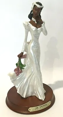 La Verona Collection African American Elegant Bride With Flowers Figurine 9.5  • $19.98