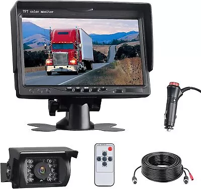 12V-24V 7  HD Monitor And Backup Rear View Camera Kit For Motorhome RVs LCD • £58.99