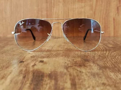 Vintage Ray Ban Rb 3025 001 Aviator Large Metal Sunglasses Made Italy 58/14 #710 • $42.83