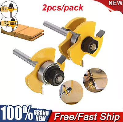 $9.78 • Buy Tongue And Groove Router Bit Set 6mm 1/4  Shank 3 Teeth Adjustable T Shape Bits