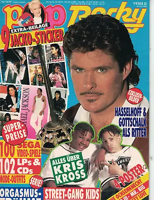 Pop Rocky Magazine June 1992 Michael Jackson David Hasselhoff German Deutsch • $14.95