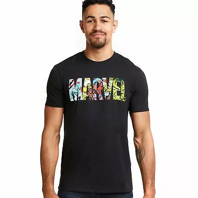£16.99 • Buy Marvel Mens T-shirt Comic Strip Logo Avengers Black S-2XL Official