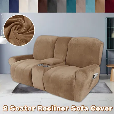2 Seater Recliner Sofa Cover Velvet Lazy Boy Chair Loveseat Couch Slipcover • $47.49