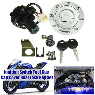 Motorcycle Key Set Refit Electrical Ignition Switch Fuel Gas Cap Cover Seat Lock • $55.19