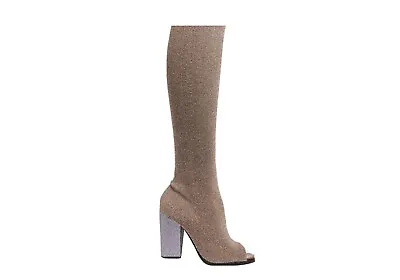 NEW MISSONI Brown Glitter Fabric Lurex Heeled Boots Sz 38  US Sz 8 MSRP $945.00! • $295