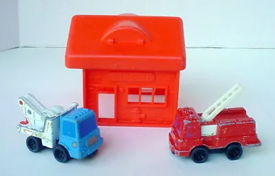 Vintage 1970’s Mattel My First Wheels Train Set Diecast Fire Station Towing Gas  • $23