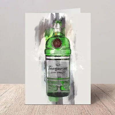 £3.49 • Buy Tanqueray Gin Bottle | Abstract Art Greetings Card | Birthday Card | Celebration