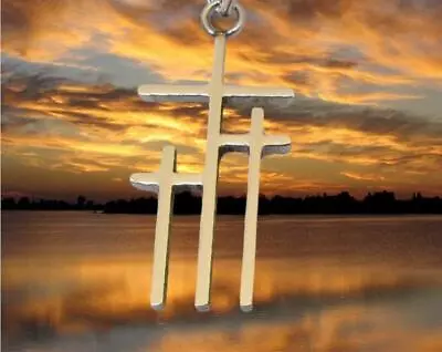 CALVARY CROSS CRUCIFIX CHRISTIAN RELIGIOUS Pendant 24  Necklace Sterling Silver  • $13.89