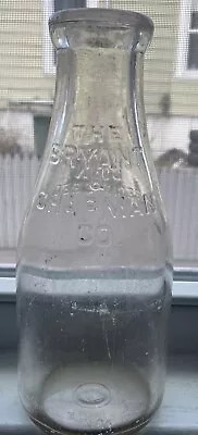 Vintage THE BRYANT & CHAPMAN CO. Quart Milk Bottle Hartford Connecticut • $8.99