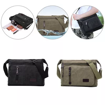 Canvas Bag Vintage Army Military Style Haversack Work Tool Webbing Shoulder Sack • £17.68