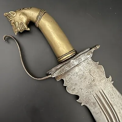 16-1700s Large Antique Arabic Hindu Yali Chilanun Bichua Jambiya Dagger Knife • $2698