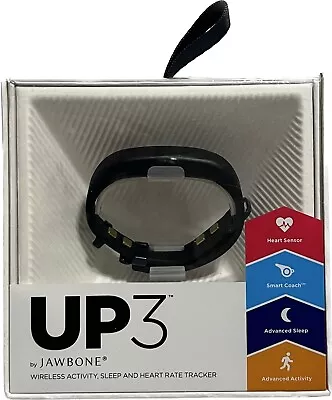Jawbone UP3 Bluetooth Wireless Heart Rate Monitor Sleep Fitness Tracker Black • $19.99