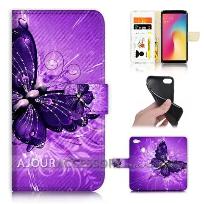 $12.99 • Buy ( For Oppo A73 ) Flip Wallet Case Cover AJ40371 Purple Butterfly