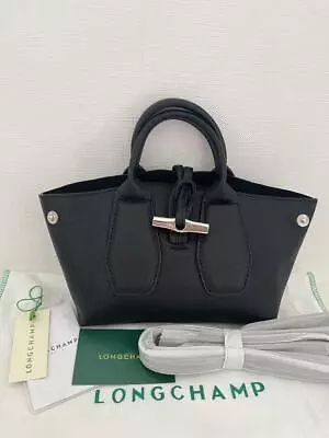 Longchamp Roseau Top Handle XS Black Handbag 10057HPN001 • $205