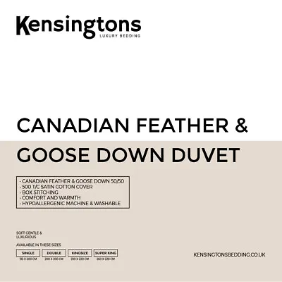 Canadian Goose Feather And Down Duvet Comforter By Kensingtons® • £180