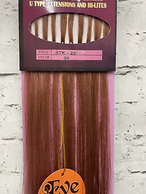I-tip 22  #30 Auburn Extensions Straight Human Hair Eve New 10 Pc • $12.99