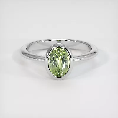 Montana Oval Yellowish Green Sapphire Platinum 950 Ring 1.46CT • $3973.25