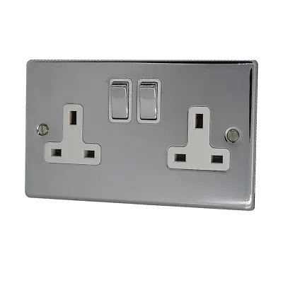 £9.95 • Buy Polished Chrome Light Switches, USB Plug Sockets, Dimmer & Cooker Switches