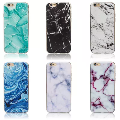 Marble Rock Pattern Gel Soft TPU Case Cover For Apple IPhone 5 6 6S Plus 7 8 X • $6.95