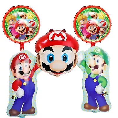 (5)Super Mario Bros Peach Princess Birthday Party Foil Balloon Bouquet  Birthday • $10.99