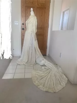Vtg 50s Velvet Medieval Wedding Dress Fairy Fantasy RenFair WEARABLE AS-IS XS S  • $260