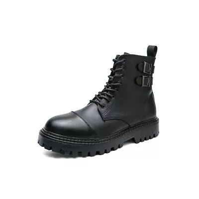 Casual Boots Men's High Top Bootie Lace Up Zipper Leisure Work Shoes Combat New  • $47.99