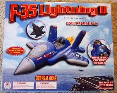 Inflatable Aeromax F-35 Lightning II Fighter Plane Pool Toy 5 Ft Jet Pilot NIB • $509.52