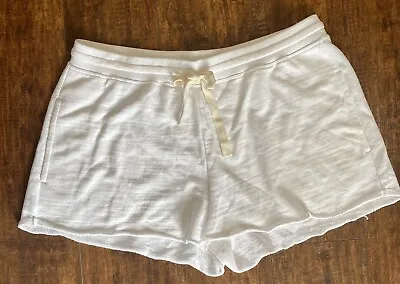 J.Crew Terry Cutoff Shorts Womens 100% Cotton Vintage Fleece White Sz Med EUC • $14.70